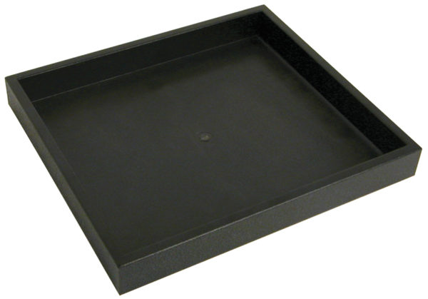 8.25 x 7.25 x 1in Black Plastic Half Jewelry Tray