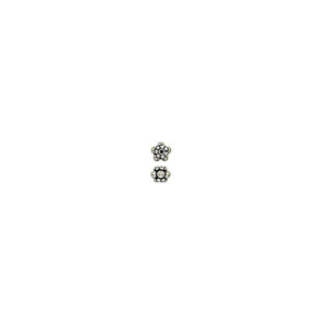 6 x 4mm Sterling Silver Java Crown Flower End Bead