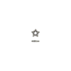 5mm Sterling Silver Antiqued Flat Star Bead