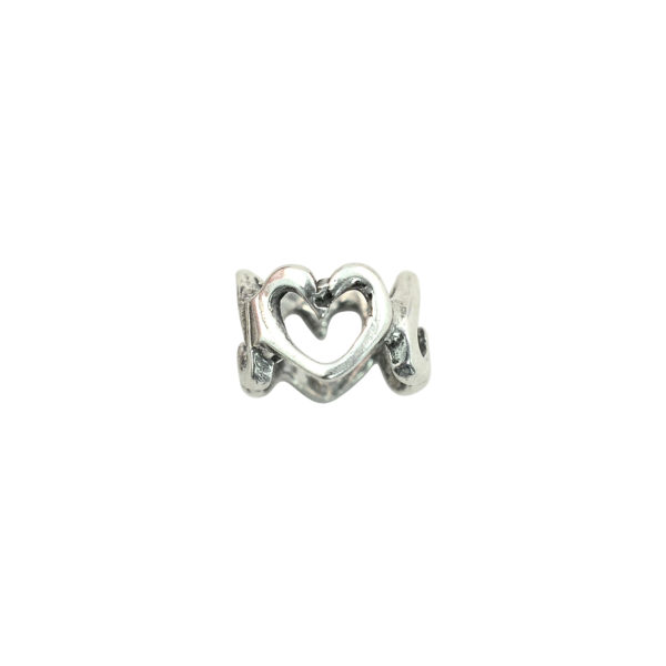 3/16" Sterling Silver Heart Spacer Bead