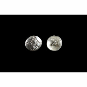 12.4mm Flat Diamond Sterling Silver Button