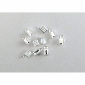 3.3x4.6mm Corrugated Foldover Sterling Silver End Cap