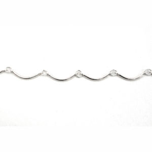 1/2" Bulk Sterling Silver Curved Bar Chain