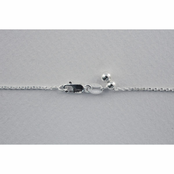 1.2mm 22" Sterling Silver Diamond Cut Adjustable Cable Chain w/Clasp