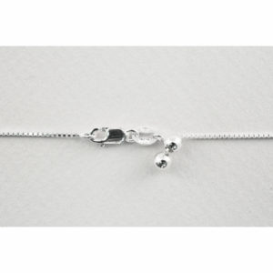 .85mm 22" Sterling Silver Adjustable Box Chain w/Ball Extension & Clasp