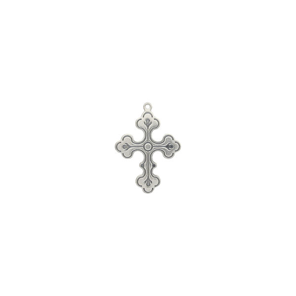Scalloped Cross Sterling Silver Charm