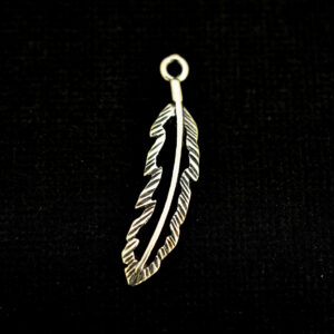 1" Double Sided Textured Cutout Feather Sterling Silver Charm