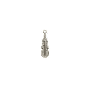 Large Feather Sterling Silver Charm