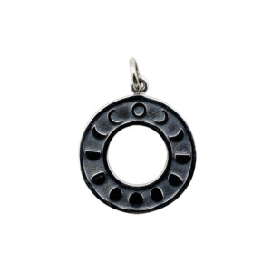 Moon Phases .7" Sterling Silver Charm