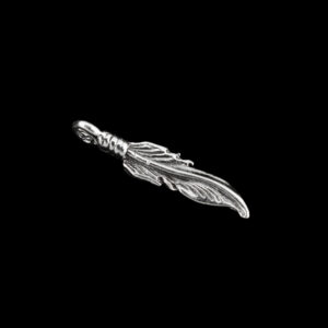 3/4" Sterling Silver Curved Feather Charm