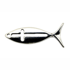 Fish Cross Sterling Silver Charm