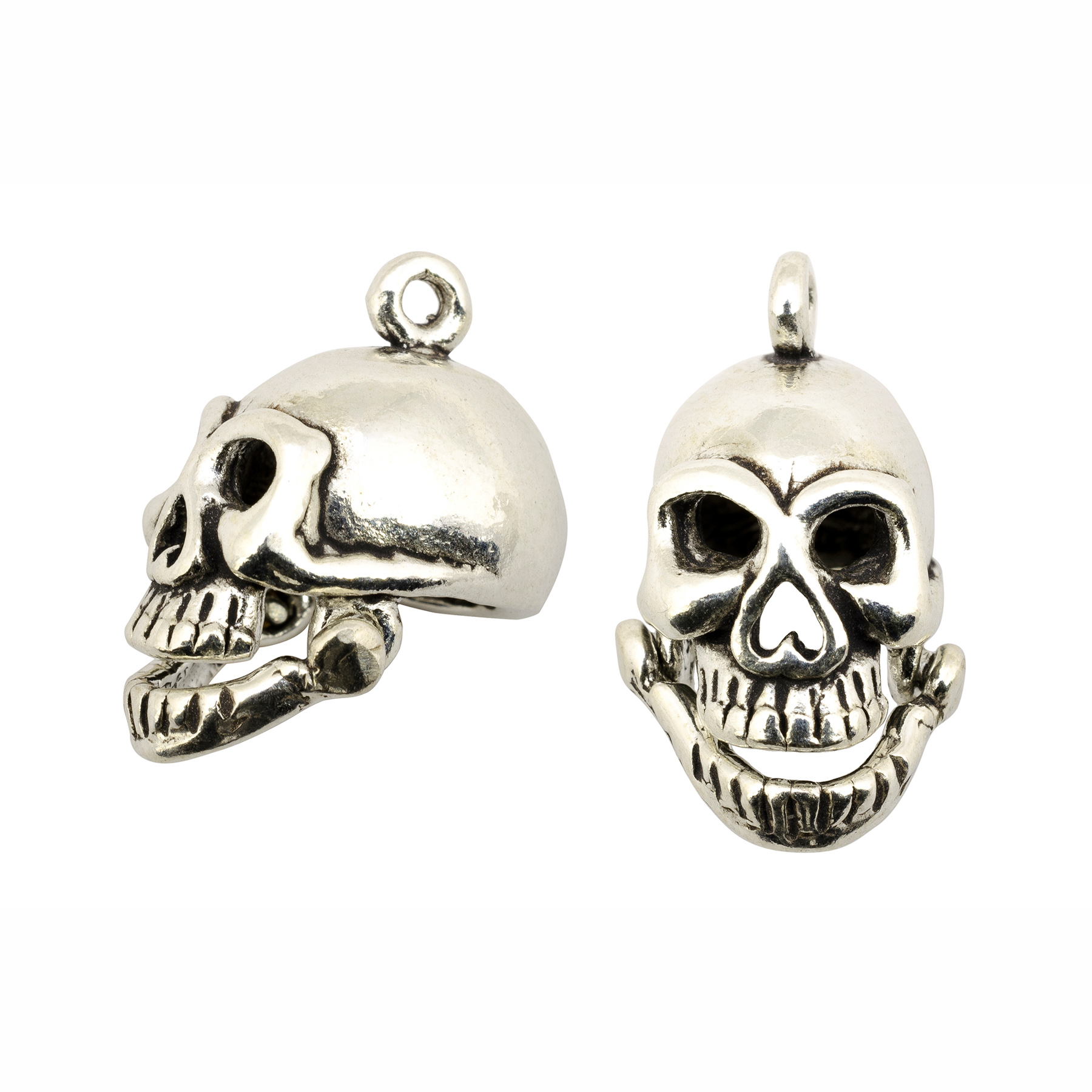 Huelga académico orientación 3D Skull with Moveable Jaw Sterling Silver Charm - Santa Fe Jewelers Supply  : Santa Fe Jewelers Supply