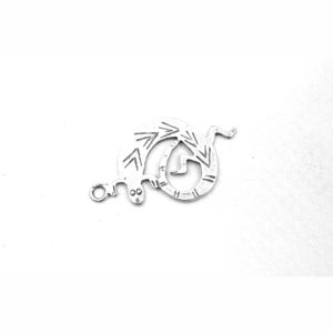 1" Stamped Circular Lizard Sterling Silver Charm