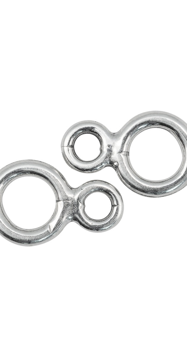 Offset Sterling Silver Figure 8 Eye Clasps - Santa Fe Jewelers Supply