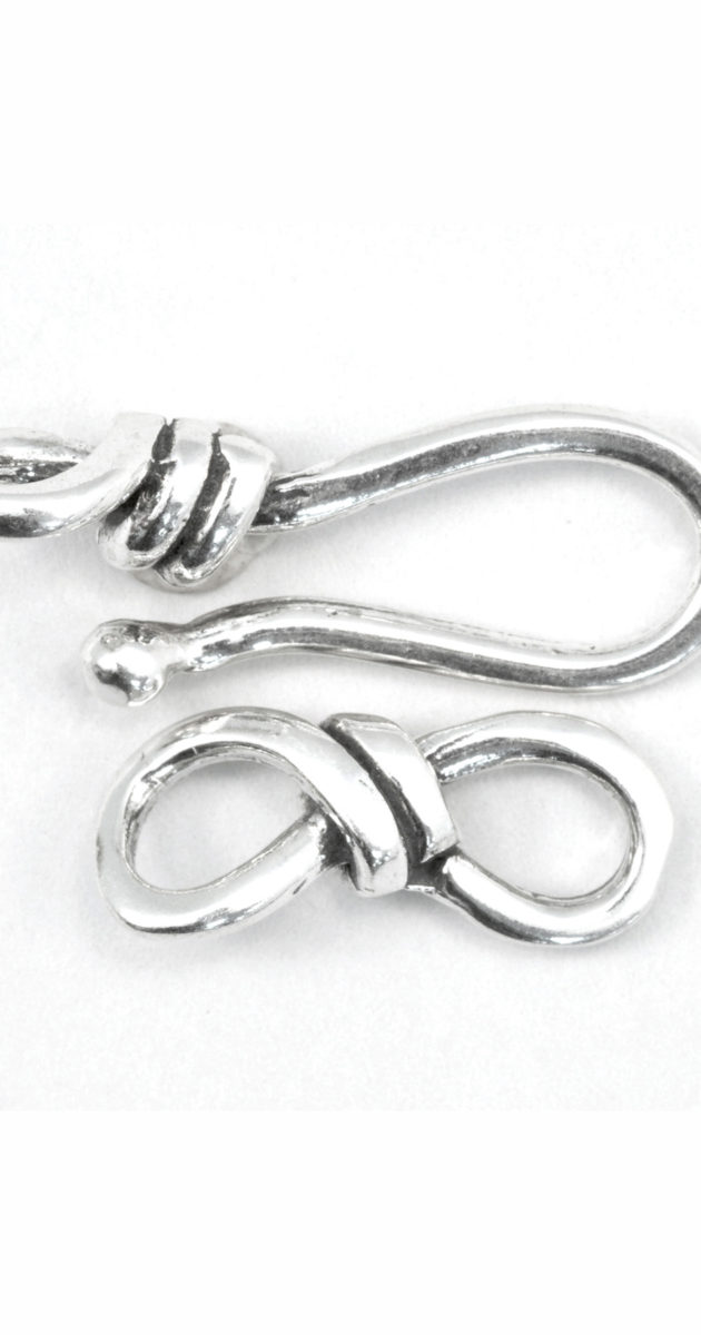 1-1/4 16ga Twisted Handmade Sterling Silver Hook & Eye Clasp