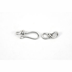 1-1/2in 14ga Double Twist Handmade Sterling Silver Hook & Eye Clasp