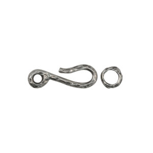 1-1/4" Hammered Sterling Silver Hook & Eye Clasp