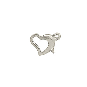 Sterling Silver Heart-Shaped Lobster Claw Clasp