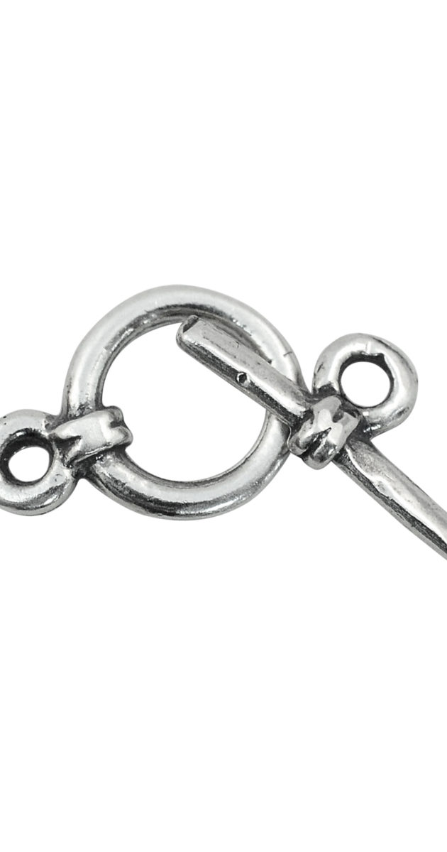 Details about  / Sterling Silver 6.75 MM Polished Fancy Link Toggle Charm Bracelet 7.5/"