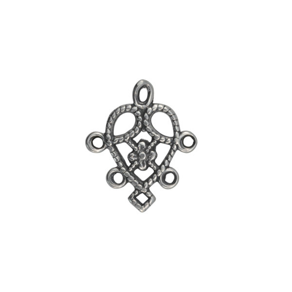 1/2" Sterling Silver Knotwork Heart Earring Chandelier w/5 Ring Connections