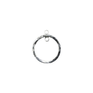 7/8" Sterling Silver Hammered Hoop Earring Chandlier w/Ring Connection