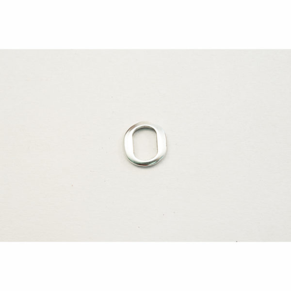 Thin Oval Silvertone Spacer Bead