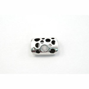 Oval Holed Tube Silvertone Spacer Bead
