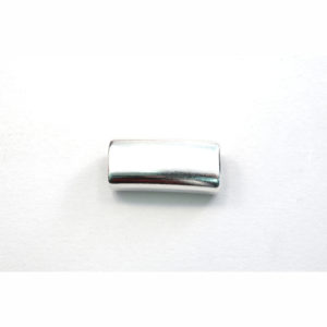 Oval Long Tube Silvertone Spacer Bead