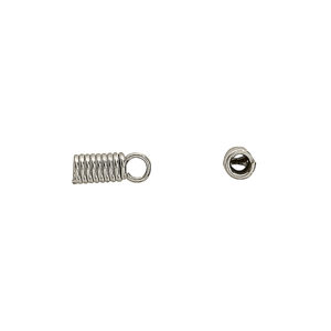 2.4mm ID Coiled Silvertone End Cap