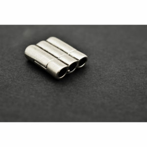 Silvertone Triple Tube Magnetic Clasp for 5mm Round Leather