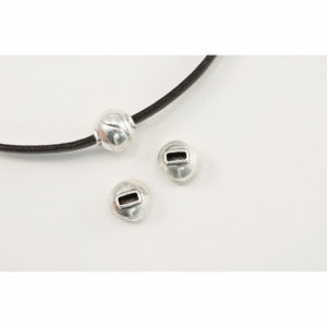11mm Silvertone Spherical Magnetic Clasp for 5mm Flat Leather
