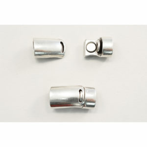 37.3x12.8mm Silvertone Rounded Magnetic Clasp for 5mm Flat Leather