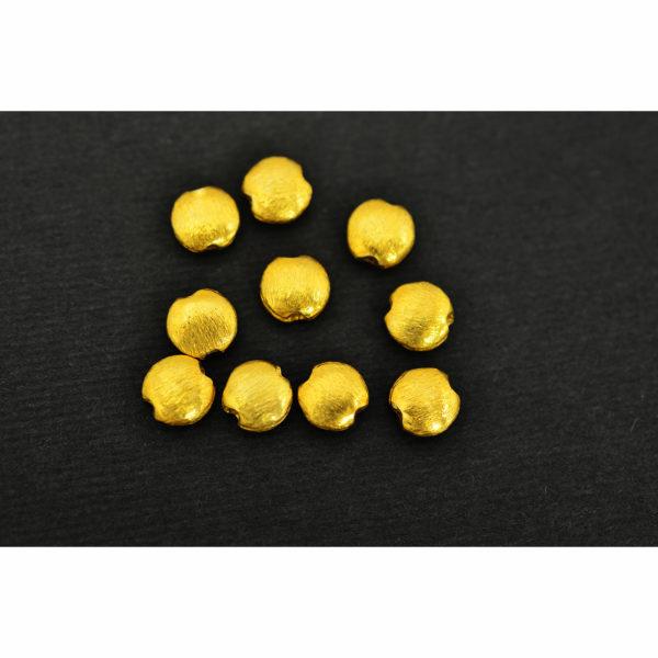 6x3mm Brushed Gold Vermeil Coin Bead