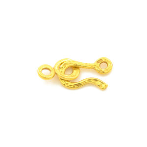 1-1/8" Gold Vermeil Hammered Hook & Eye Clasp