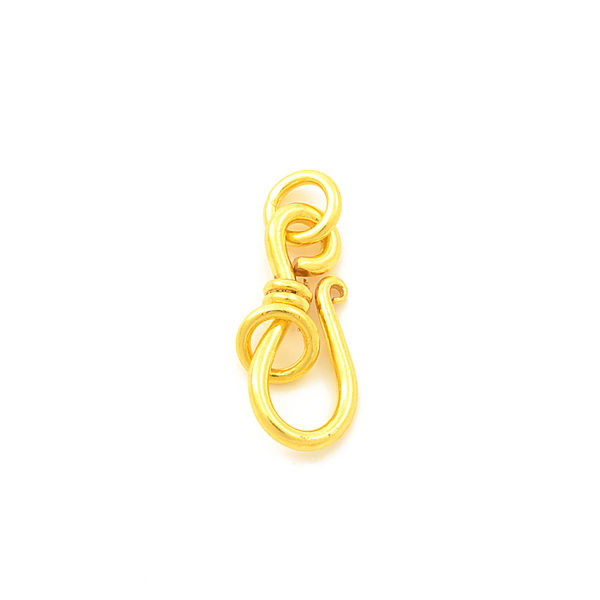 1-1/16" 14ga Gold Vermeil Collared S-Hook Clasp