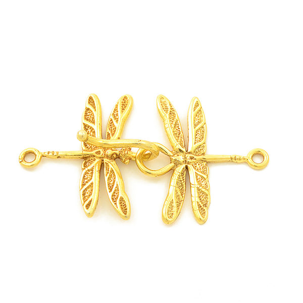 1-1/2" Gold Vermeil Dragonfly Hook & Eye Clasp