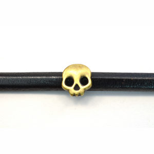 Oval Skull Goldtone Spacer Bead