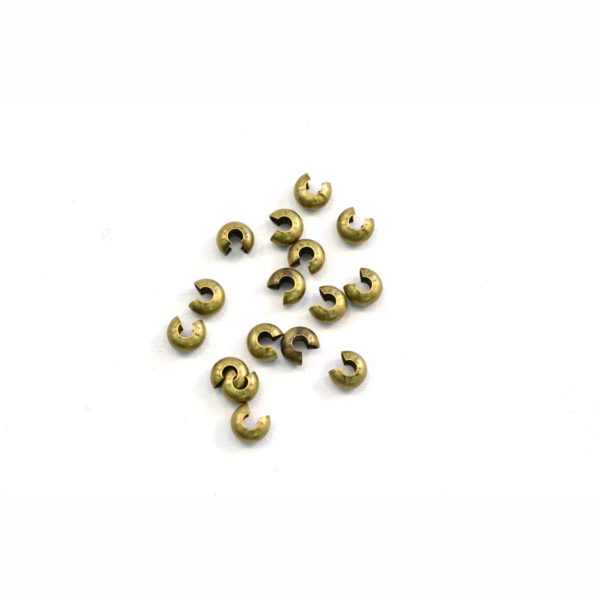 4mm Antiqued Brass Round Bead Crimp Cover