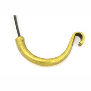 Goldtone Curved Hook Clasp for 5mm Flat Leather