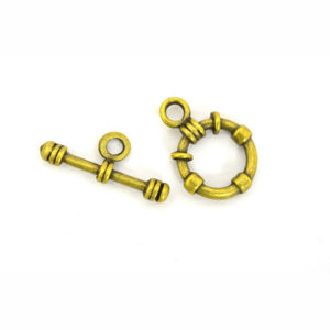 15mm Banded Goldtone Toggle Clasp