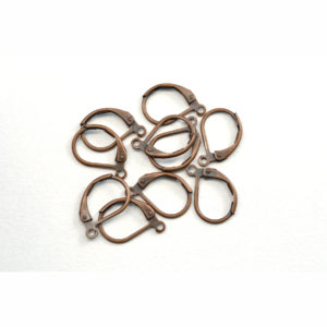 Antiqued Copper Loop Only Leverback Earring