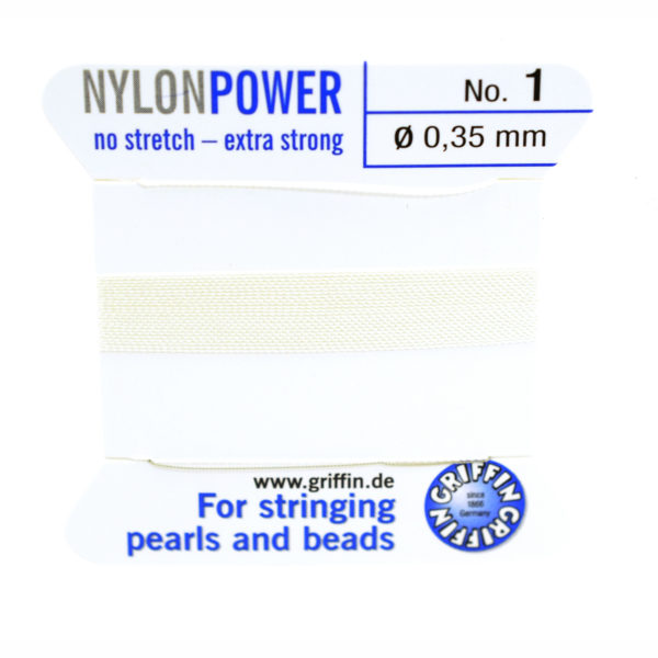 #1 Nylon Bead Cord - White