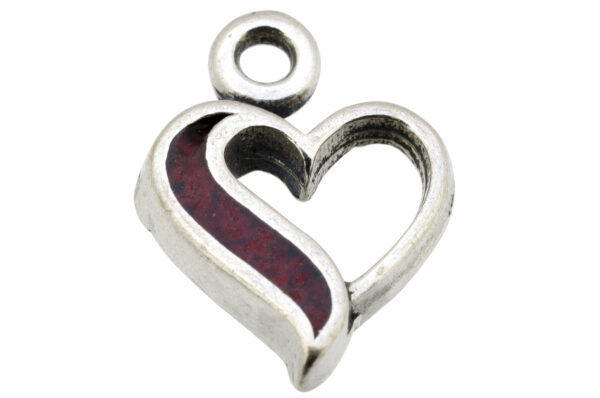 Sterling Silver Heart with Inlay Charm