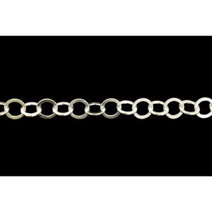7mm Bulk Silver Plated Flat Round Cable Chain