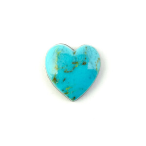 Kingman Turquoise Color Hand Cut Heart Cabochon