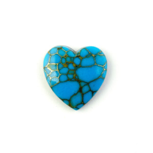 Turquoise Hand Cut Heart Gold Matrix Cabochons