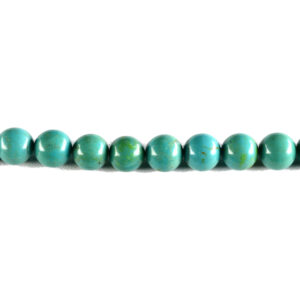 Round Green Tibetan Natural Turquoise Bead Strands