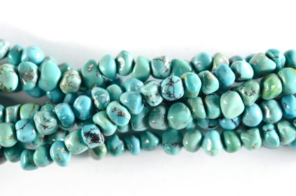 Hand Shaped Nugget Blue Green Tibetan Stabilized Turquoise Bead Strands
