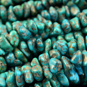 Dark Green Nugget Chinese Stabilized Turquoise Bead Strands