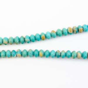 Light Green Rondelle Maanshan Enhanced Stabilized Turquoise Bead Strands.  5mm rondelles on 16 inch bead strands